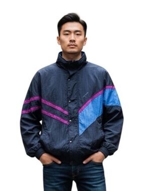 Pierre Cardin Blue Men’s Nylon Windbreaker Jacket size Large